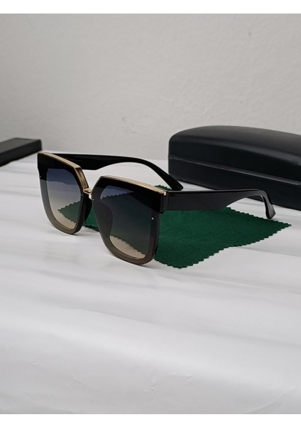 Kadın Güneş Gözlüğü Degrade Cam Büyük Çerçeve UV400