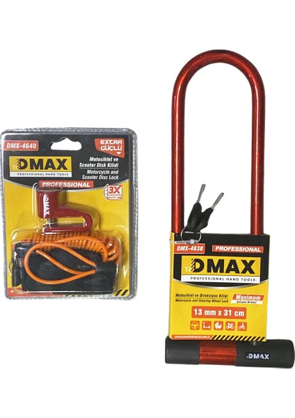 Motorsiklet ve Scooter Disk Kilidi DMX4640 – Çelik Gövdeli, Fosforlu Hatırlatıcı Kablo ve Taşıma Kılıflı fiyatları