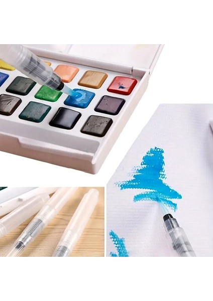 Fırça Uçlu, Brush Pen, Sulu Boya, Su ve Mürekkep Hazneli, Boyama Kalem-M Beden fiyatları