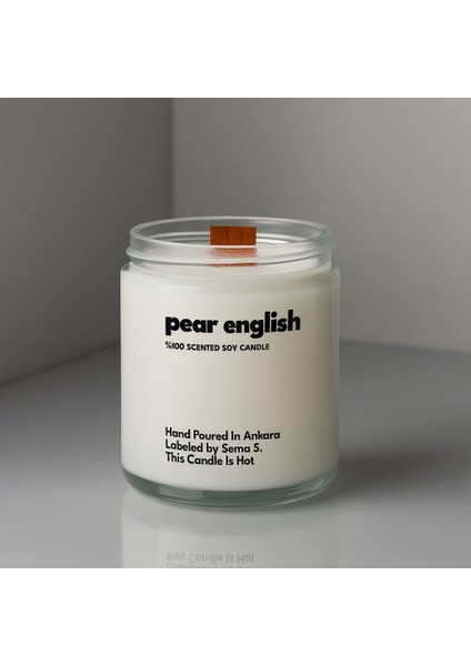: Pear English : Cam Kavanozda Kokulu %100 Soya Mum (Şeftali, Kavun, Sandal Ağacı, Bergamot) modelleri