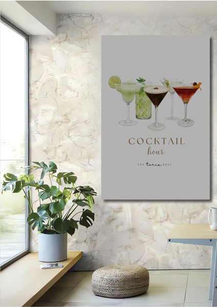 Kokteyl Saati Dekoratif Ahşap Mdf Ev/işyeri Duvar Tablo Dikdörtgen Ev/işyeri Duvar Tablo