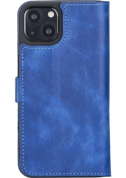 Apple iPhone 13 Uyumlu Deri Cüzdanlı Kılıf Okyanus Mavi modelleri