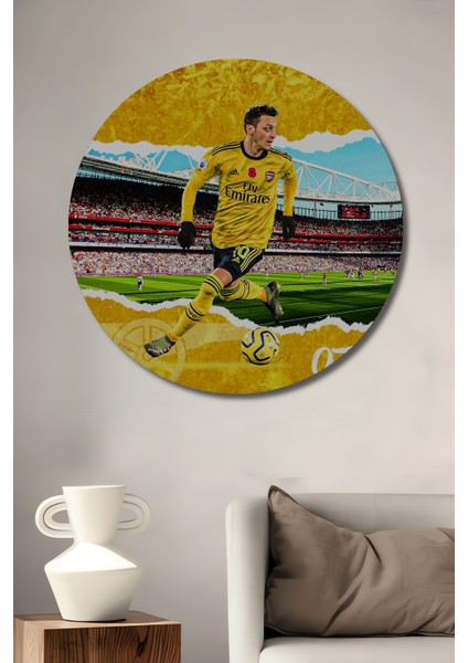 Futbolcu Arsenal Ahşap Mdf Dekoratif Ev/işyeri Duvar Tablo Yuvarlak Ev/işyeri Duvar Tablo