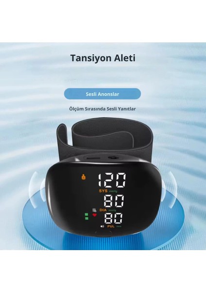 Akıllı Dijital Sesli Türkçe Konuşan Koldan Tam Otomatik Hassas Tansiyon Nabız Ölçme Aleti LCD Ekran