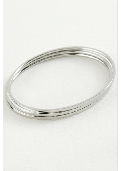 3 Adet Ajda Lüks Çelik Bilezik 65*2 mm