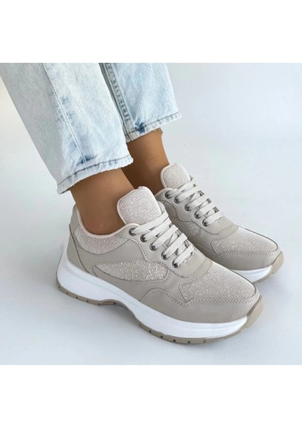 Slar Bej Cilt Bağcıklı Spor Ayakkabı fırsatları