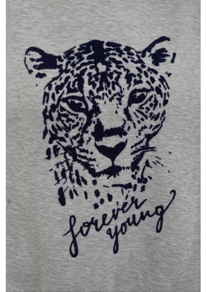 Kaplan Baskılı Tshirt Detaylı Oversize Sweatshirt modelleri