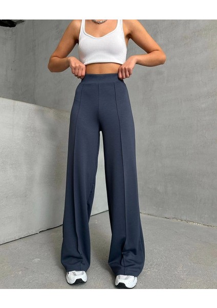 Önü Çımalı Pantolon Füme