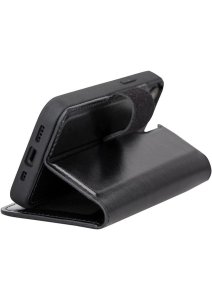 Apple iPhone 13 Mini Uyumlu Deri Cüzdanlı Kılıf Rst1 Siyah modelleri