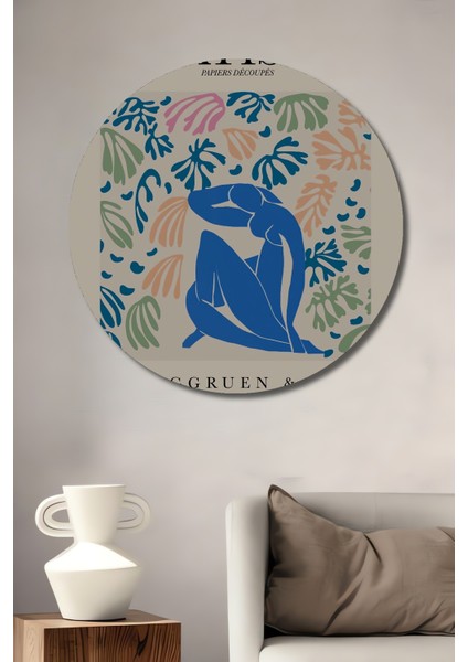Matisse Dekoratif Ahşap Mdf Ev/işyeri Duvar Tablo Yuvarlak Ev/işyeri Duvar Tablo