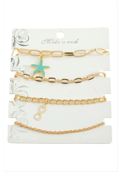 4 Adet Deniz Yıldızı Trend Zincir Bileklik fiyatları