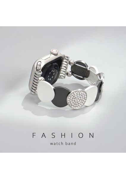 Apple Watch Series 10 42MM/9 8 7 41MM/SE (2023) Se (2022) Se 6 5 4 40MM/3 2 1 38MM Yuvarlak Parçalı Çinko Alaşımlı Kayış (Yurt Dışından) modelleri