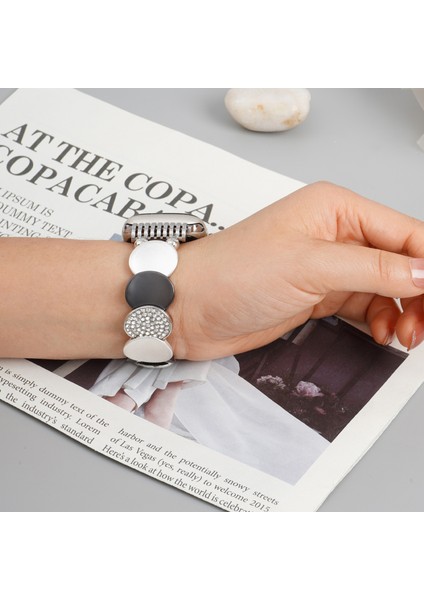 Apple Watch Series 10 42MM/9 8 7 41MM/SE (2023) Se (2022) Se 6 5 4 40MM/3 2 1 38MM Yuvarlak Parçalı Çinko Alaşımlı Kayış (Yurt Dışından) indirimleri