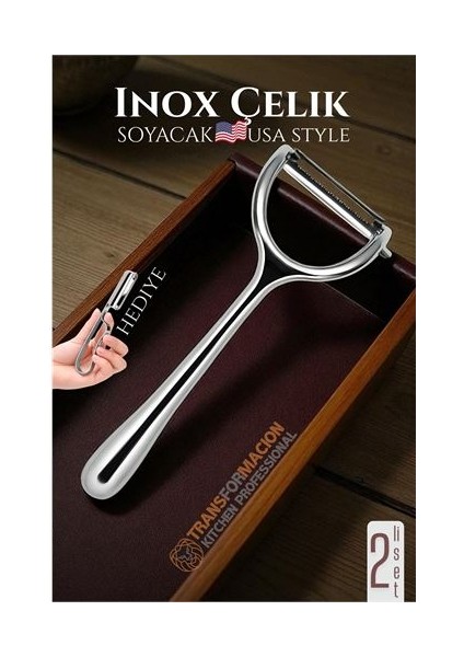 Modacar Inox Soyacak - Sebze Soyacağı - Kabak Dolma Oyacağı 2 Li Set