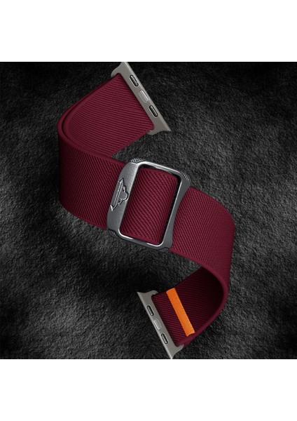 Apple Watch Series 10 42MM/9 8 7 41MM/SE (2023) Se (2022) Se 6 5 4 40MM/3 2 1 38MM Elastik Bant Için Kalebol Naylon Kayış - Şarap Kırmızısı (Yurt Dışından) modelleri