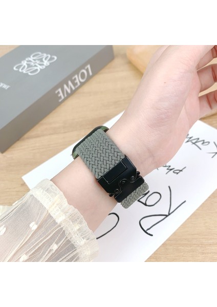 Apple Watch Series 10, 9, 8, 7, Se, 6, 5, 4, 3, 2, 1, 42 Mm, 41 Mm, 40 Mm, 38 mm Paraşüt Tokalı Örgülü Saat Kayışı - Koyu Zeytin Yeşili Naylon Kayış (Yurt Dışından) indirimleri