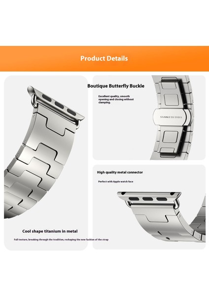 Apple Watch Series 10 46MM/ULTRA 2/ Ultra 49MM/9 8 7 45MM/SE (2023) Se (2022) Se 6 5 4 44MM/3 2 1 42MM Için Titanyum Alaşımlı Kayış - Siyah (Yurt Dışından) fiyatları