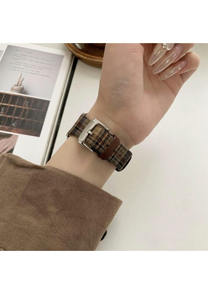 Apple Watch Series 10 42MM/9 8 7 41MM/SE (2023) Se (2022) Se 6 5 4 40MM/3 2 1 38MM-STIL 1 Için Ekose Yün Kayış (Yurt Dışından) fırsatları