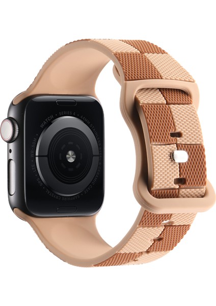 Apple Watch Series 10 46MM/ULTRA 2 Ultra 49MM/9 8 7 45MM/SE (2023) Se (2022) Se 6 5 4 44MM/3 2 1 42MM Silikon Bant - Açık Kahverengi Için Kalebol Kayış (Yurt Dışından)