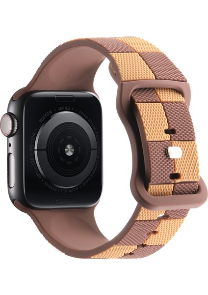 Kalebol Apple Watch Series 10 46MM/ULTRA 2 Ultra 49MM/9 8 7 45MM/SE (2023) Se (2022) Se 6 5 4 44MM/3 2 1 42MM Silikon Bant-Kahverengi (Yurt Dışından)