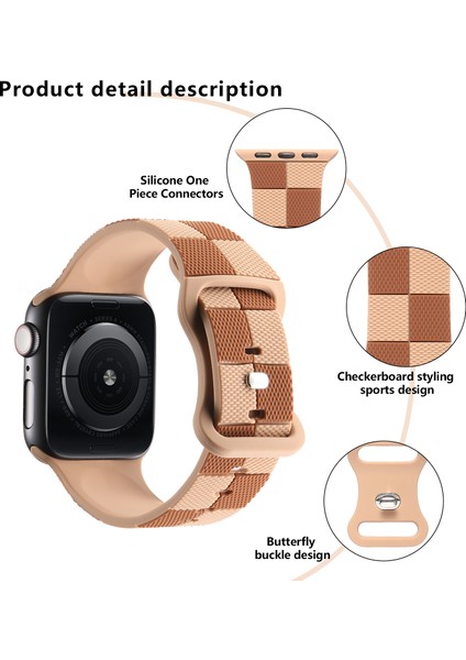Kalebol Apple Watch Series 10 46MM/ULTRA 2 Ultra 49MM/9 8 7 45MM/SE (2023) Se (2022) Se 6 5 4 44MM/3 2 1 42MM Silikon Bant-Kahverengi (Yurt Dışından) indirimleri