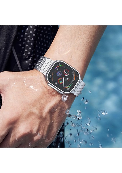 Apple Watch 10 46MM/ULTRA 2/ultra 49MM/9 8 7 45MM/SE (2023) Se (2022) Se 6 5 4 44MM/3 2 1 42MM Yedek Titanyum Alaşımlı Saat Kayışı - Gri (Yurt Dışından) indirimleri