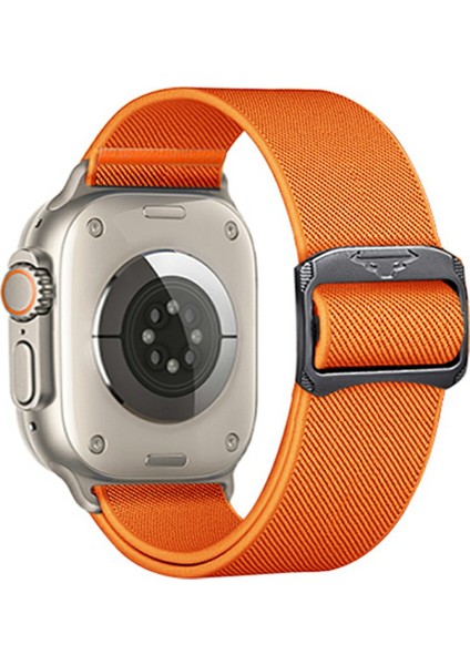 Apple Watch Series 10 46MM/ULTRA 2/ultra 49MM/SERIES 9 8 7 45MM/SE (2023) Se (2022) Se 6 5 4 44MM/3 2 1 42MM Bant-Turuncu Için Naylon Kayış (Yurt Dışından)
