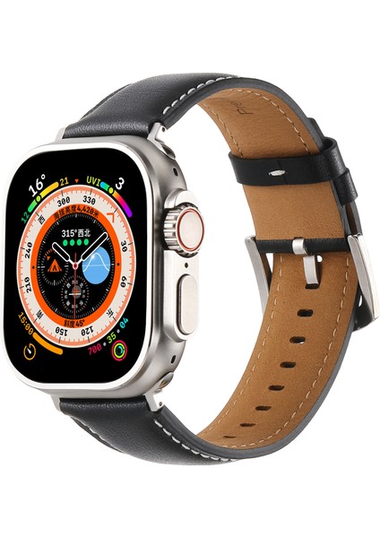 Apple Watch Series 10 46MM/ULTRA 2 Ultra 49MM/9 8 7 45MM/SE (2023) Se (2022) Se 6 5 4 44MM/3 2 1 42MM Düz Dokulu Saat Kayışı - Siyah (Yurt Dışından) indirimleri