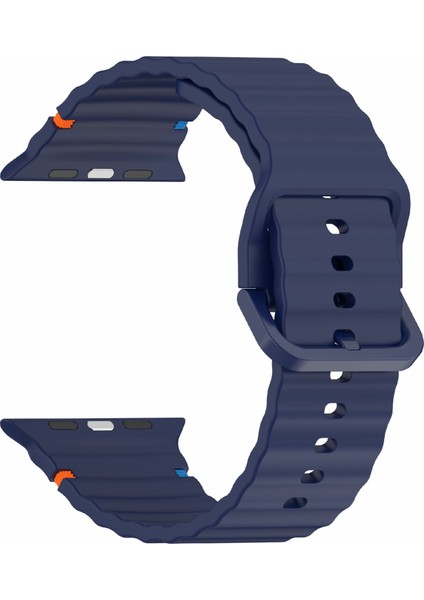 Apple Watch Series 10 46MM/ULTRA 2 Ultra 49MM/SERIES 9 8 7 45MM/SE (2023) Se (2022) Se 6 5 4 44MM/3 2 1 42MM Için Silikon Kayış - Lacivert (Yurt Dışından) fırsatları