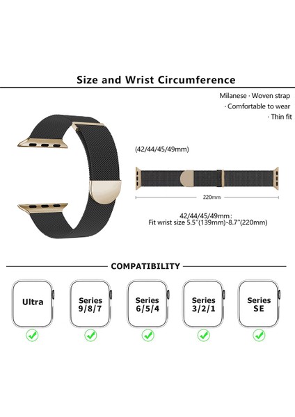 Kalebol Apple Watch 10 46MM/ULTRA 2/ultra 49MM/9 8 7 45MM/SE (2023) Se (2022) Se 6 5 4 44MM/3 2 1 42MM Milano Metal Saat Kayışı - Pembe/turuncu (Yurt Dışından) indirimleri