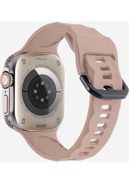 Kalebol Apple Watch Series 10 42MM/9 8 7 41MM/SE (2023) Se (2022) Se 6 5 4 40MM/3 2 1 38MM Saat Kayışı Silikon Kayış-Pembe (Yurt Dışından)