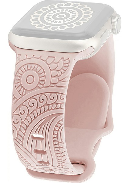 Apple Watch Series 10 42MM/9 8 7 41MM/SE (2023) Se (2022) Se 6 5 4 40MM/3 2 1 38MM Için Silikon Kayış - Pembe (Yurt Dışından)