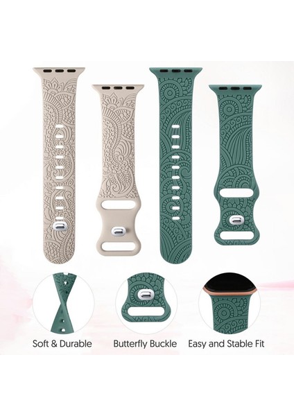 Apple Watch Series 10 42MM/9 8 7 41MM/SE (2023) Se (2022) Se 6 5 4 40MM/3 2 1 38MM Için Silikon Kayış - Pembe (Yurt Dışından) modelleri