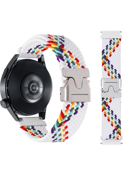 20 mm Evrensel Bileklik Paraşüt Tokalı Naylon Örgülü Akıllı Saat Kayışı - Beyaz Gökkuşağı (Yurt Dışından) fiyatları