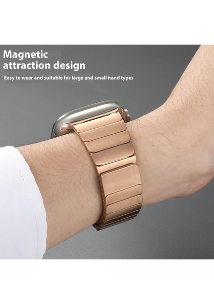 Apple Watch Series 10 42MM/9 8 7 41MM/SE (2023) Se (2022) Se 6 5 4 40MM/3 2 1 38MM Manyetik Metal Saat Kayışı - Siyah (Yurt Dışından) indirimleri