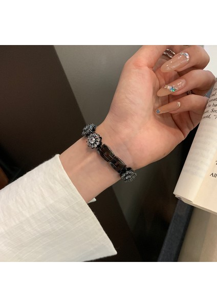 Apple Watch Series 10 42MM/9 8 7 41MM/SE (2023) Se (2022) Se 6 5 4 40MM/3 2 1 38MM Zirkonyum Bileklik - Siyah (Yurt Dışından) fiyatları