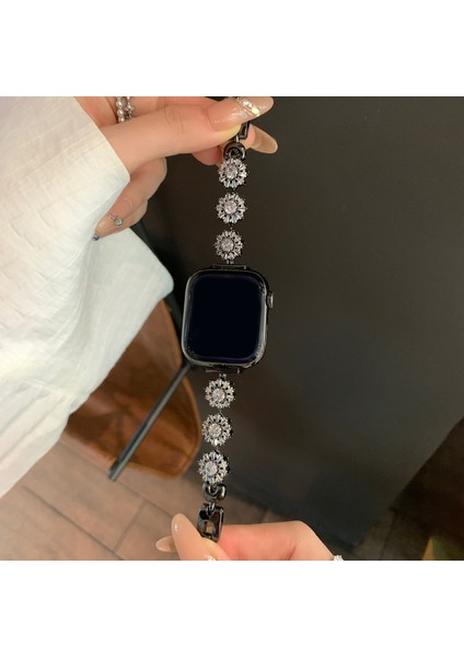 Apple Watch Series 10 42MM/9 8 7 41MM/SE (2023) Se (2022) Se 6 5 4 40MM/3 2 1 38MM Zirkonyum Bileklik - Siyah (Yurt Dışından) indirimleri