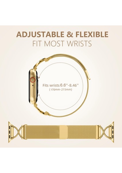 Apple Watch Series 10, 9, 8, 7, Se, 6, 5, 4, 3, 2, 1, 42 Mm, 41 Mm, 40 Mm, 38 mm Metal Kayış Bileklik - Altın Boyut L Saat Kayışı (Yurt Dışından) indirimleri