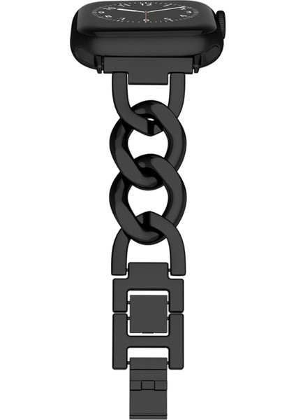 Apple Watch 10 46MM/ULTRA 2/ultra 49MM/9 8 7 45MM/SE (2023) Se (2022) Se 6 5 4 44MM/3 2 1 42MM Metal Zincir Akıllı Saat Kayışı-Siyah (Yurt Dışından) fırsatları