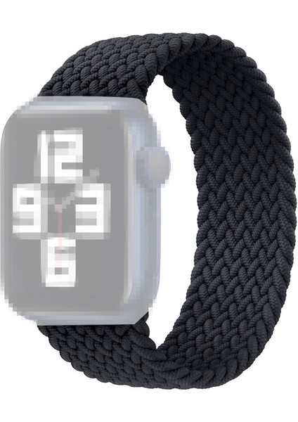 Apple Watch Series 10 42MM/9 8 7 41MM/6 5 4 Se Se (2022) Se (2023) 40MM/3 2 1 38MM Için Elastik Naylon Saat Kayışı Yedek Saat Kayışı 24MM [boyut: L] - Siyah (Yurt Dışından)