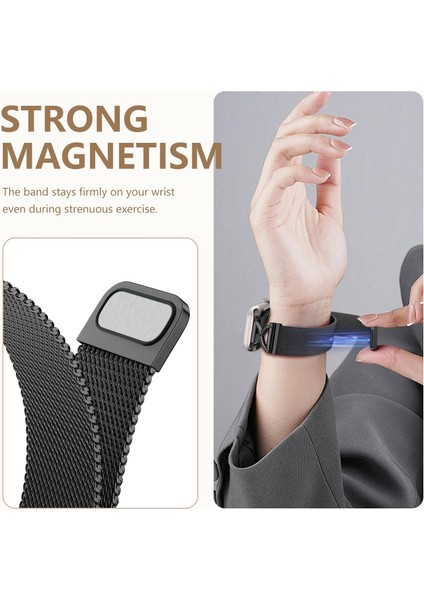 Apple Watch Series 10 Ultra 9 8 7 Se 6 5 4 3 2 1 46MM 49MM 45MM 44MM 42MM Milano Metal Bant-Siyah Boyut L Saat Kayışı (Yurt Dışından) fırsatları