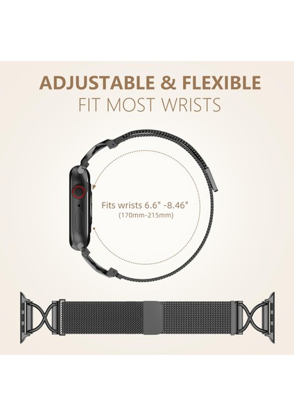 Apple Watch Series 10 Ultra 9 8 7 Se 6 5 4 3 2 1 46MM 49MM 45MM 44MM 42MM Milano Metal Bant-Siyah Boyut L Saat Kayışı (Yurt Dışından) indirimleri