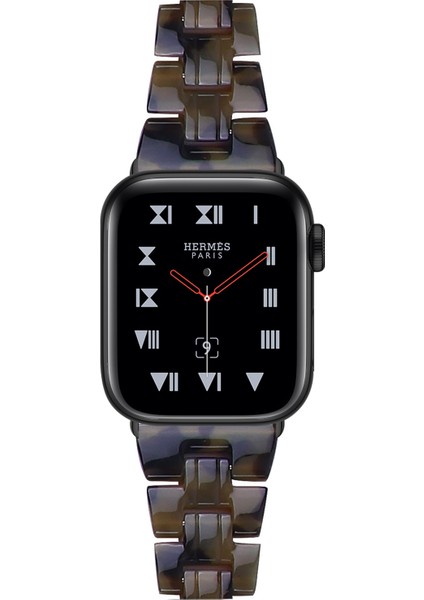 Apple Watch Series 10 46MM/ULTRA 2 Ultra 49MM/9 8 7 45MM/SE (2023) Se (2022) Se 6 5 4 44MM/3 2 1 42MM - Ordu Yeşili Için Hafif Renkli Reçine Saat Kayışı Değişimi (Yurt Dışından) modelleri