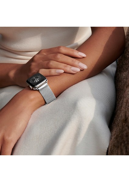 Apple Watch 10 46MM/ULTRA 2/ultra 49MM/9 8 7 45MM/SE (2023) Se (2022) Se 6 5 4 44MM/3 2 1 42MM Metal Kayışlı Saat Kayışı-Gümüş (Yurt Dışından) indirimleri