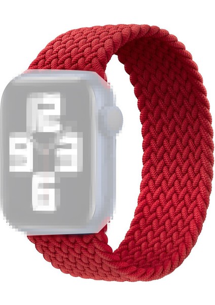 Apple Watch Series 10 42MM/9 8 7 41MM/6 5 4 Se Se (2022) Se (2023) 40MM/3 2 1 38MM [boyut: L] - Kırmızı Için Elastik Naylon Saat Kayışı Yedek Saat Kayışı 24MM (Yurt Dışından)