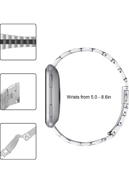 Apple Watch Series 10 42MM/9 8 7 41MM/6 5 4 Se Se (2022) Se (2023) 40MM/3 2 1 38MM - Siyah Için Üç Boncuklu Tokalı Paslanmaz Çelik Zincirli Saat Kayışı Değişimi (Yurt Dışından) indirimleri