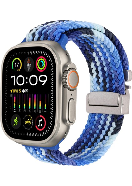 Apple Watch Series 10 Ultra 9, 8, 7, Se, 6, 5, 4, 3, 2, 1, 46 Mm, 49 Mm, 45 Mm, 44 Mm, 42 mm Paraşüt Tokalı Naylon Saat Kayışı - Renkli Mavi (Yurt Dışından) fırsatları