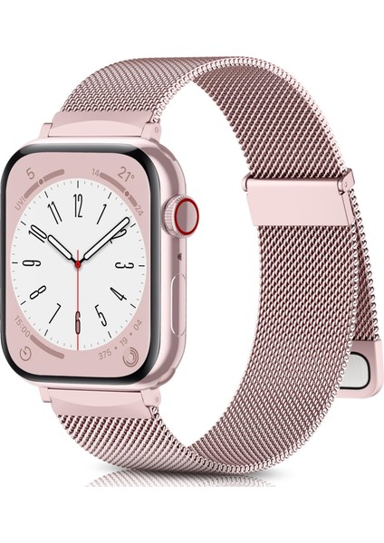 Apple Watch Series 10 42MM/9 8 7 41MM/SE (2023) Se (2022) Se 6 5 4 40MM/3 2 1 38MM Metal Kayışlı Saat Kayışı - Gül Pembesi (Yurt Dışından) fiyatları