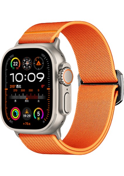 Apple Watch Series 10 42MM/9 8 7 41MM/SE (2023) Se (2022) Se 6 5 4 40MM/3 2 1 38MM Elastik Bant Için Kalebol Naylon Kayış - Turuncu (Yurt Dışından) indirimleri