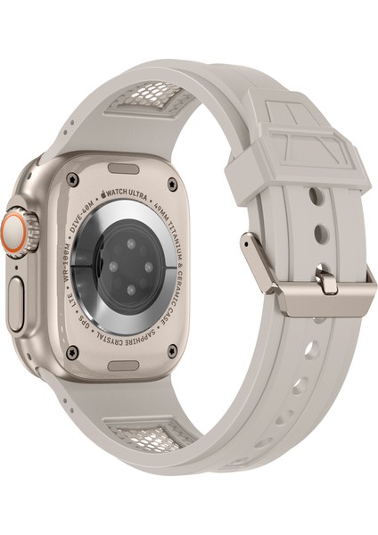Kalebol Apple Watch 10 46MM/ULTRA 2/ultra 49MM/9 8 7 45MM/SE (2023) Se (2022) Se 6 5 4 44MM/3 2 1 42MM Petek Saat Kayışı-Starlight+Titanyum (Yurt Dışından)